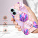 iPhone 16 Electroplating Splicing Marble Flower Pattern Dual-side IMD TPU Shockproof Phone Case - Light Purple