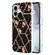 iPhone 16 Splicing Marble Flower IMD TPU Phone Case - Black Flower iPhone 16 Splicing Marble Flower IMD TPU Phone Case - Black Flower