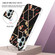 iPhone 16 Splicing Marble Flower IMD TPU Phone Case - Black Flower iPhone 16 Splicing Marble Flower IMD TPU Phone Case - Black Flower