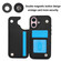 iPhone 16 Double Buckle Rhombic PU Leather Phone Case - Black
