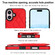 iPhone 16 Double Buckle Rhombic PU Leather Phone Case - Red