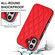 iPhone 16 Double Buckle Rhombic PU Leather Phone Case - Red
