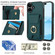 iPhone 16 Elastic Card Bag Ring Holder Phone Case - Dark Green