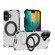 iPhone 16 Grating 360 Degree Rotating Holder Shockproof Phone Case - Transparent