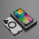 iPhone 16 Grating 360 Degree Rotating Holder Shockproof Phone Case - Transparent