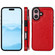 iPhone 16 Double Buckle Crazy Horse Texture PU Phone Case - Red iPhone 16 Double Buckle Crazy Horse Texture PU Phone Case - Red