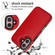 iPhone 16 Double Buckle Crazy Horse Texture PU Phone Case - Red