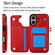 iPhone 16 Double Buckle Crazy Horse Texture PU Phone Case - Red iPhone 16 Double Buckle Crazy Horse Texture PU Phone Case - Red