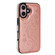 iPhone 16 Double Buckle Butterfly Embossing PU Phone Case - Rose Gold