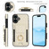 iPhone 16 Elastic Card Bag Ring Holder Phone Case - White