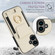 iPhone 16 Elastic Card Bag Ring Holder Phone Case - White