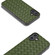 iPhone 16 Black Frame Woven Texture PU Phone Case - Green