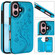 iPhone 16 Double Buckle Butterfly Embossing PU Phone Case - Blue iPhone 16 Double Buckle Butterfly Embossing PU Phone Case - Blue