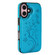 iPhone 16 Double Buckle Butterfly Embossing PU Phone Case - Blue iPhone 16 Double Buckle Butterfly Embossing PU Phone Case - Blue