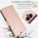 iPhone 16 Side Buckle RFID Anti-theft Leather Phone Case - Rose Gold