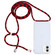 iPhone 16 Transparent Acrylic Airbag Shockproof Phone Protective Case with Lanyard - Red Black