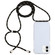 iPhone 16 Transparent Acrylic Airbag Shockproof Phone Protective Case with Lanyard - Black Gold