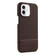 iPhone 16 Stitching Cloth PU Shockproof Phone Case - Dark Brown