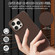 iPhone 16 Stitching Cloth PU Shockproof Phone Case - Dark Brown