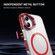 iPhone 16 Rainbow Series Transparent MagSafe Lens Holder Phone Case - Red
