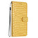 iPhone 16 Crocodile Texture Horizontal Flip Leather Phone Case - Yellow