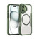 iPhone 16 Carbon Fiber Texture MagSafe Translucent Phone Case - Green