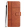 iPhone 16 Cowhide Texture Stitching Leather Phone Case - Brown