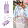 iPhone 16 Crossbody Lanyard Zipper Wallet Leather Phone Case - Purple