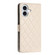 iPhone 16 Rhombus Lattice Texture Leather Phone Case - White