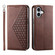 iPhone 16 Cubic Grid Calf Texture Magnetic Leather Phone Case - Brown iPhone 16 Cubic Grid Calf Texture Magnetic Leather Phone Case - Brown