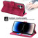 iPhone 16 Skin-feel Flowers Embossed Wallet Leather Phone Case - Wine Red iPhone 16 Skin-feel Flowers Embossed Wallet Leather Phone Case - Wine Red
