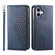 iPhone 16 Cubic Grid Calf Texture Magnetic Leather Phone Case - Blue