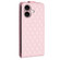 iPhone 16 Diamond Lattice Vertical Flip Leather Phone Case - Pink