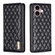 iPhone 16 Diamond Lattice Magnetic Leather Flip Phone Case - Black