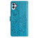 iPhone 16 Butterflies and Flowers Leather Phone Case - Blue