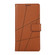iPhone 16 PU Genuine Leather Texture Embossed Line Phone Case - Brown