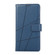 iPhone 16 PU Genuine Leather Texture Embossed Line Phone Case - Blue