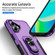 iPhone 16 Pioneer Armor Heavy Duty PC + TPU Phone Case with Holder - Purple+Black