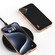 iPhone 16 ABEEL Electroplated Frame Genuine Leather Wave Phone Case - Black