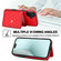 iPhone 16 Splicing Rhombic Texture Card Bag Phone Case with Long Lanyard - Red