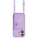 iPhone 16 Organ Card Bag Ring Holder Phone Case with Long Lanyard - Purple