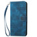 iPhone 16 YX0080 Grid Butterfly Embossed Pattern Flip Leather Phone Case with Lanyard - Dark Blue