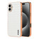 iPhone 16 AZNS Electroplated Frame Crocodile Texture Full Coverage Phone Case - White