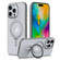 iPhone 16 Pro MagSafe Airbag Shockproof Frosted Phone Case with Fold Holder - Grey