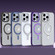 iPhone 16 Pro Max MagSafe Airbag Shockproof Frosted Phone Case with Fold Holder - Silver