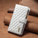 iPhone 16 Diamond Lattice Zipper Wallet Leather Flip Phone Case - White