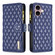 iPhone 16 Diamond Lattice Zipper Wallet Leather Flip Phone Case - Blue
