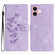 iPhone 16 Flower Butterfly Embossing Pattern Leather Phone Case - Purple