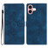 iPhone 16 Flower Butterfly Embossing Pattern Leather Phone Case - Blue