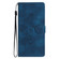 iPhone 16 Flower Butterfly Embossing Pattern Leather Phone Case - Blue